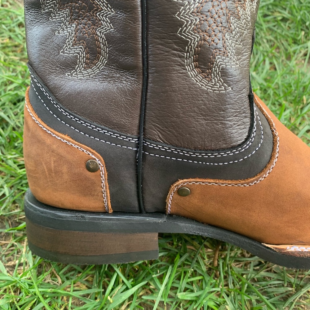 Women’s Western Rodeo Cowgirl Leather Boots Tan botas Vaqueras - Picture 6 of 8